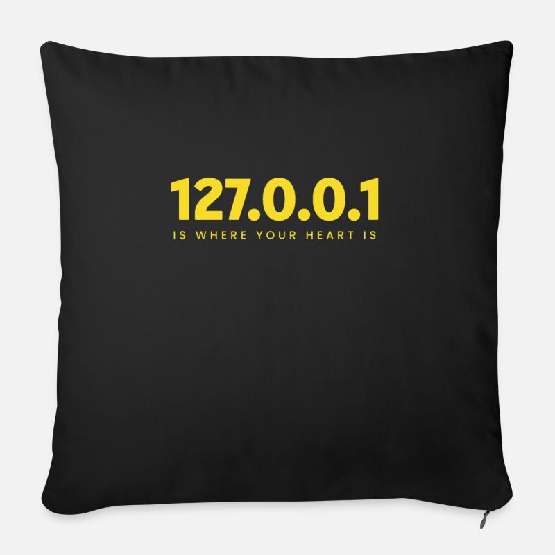 127.0.0.1 – Herz Eines Programmierers - Sofakissen mit Füllung 45 x 45 cm - Schwarz