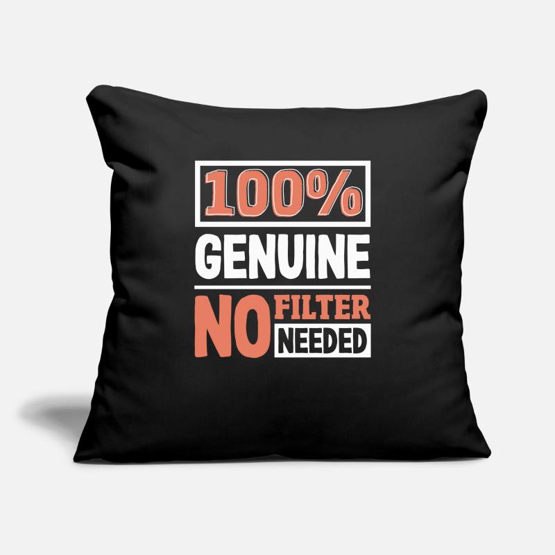 100% authentique authenticité slogan déclaration audacieuse Coussin et housse de 45 x 45 cm