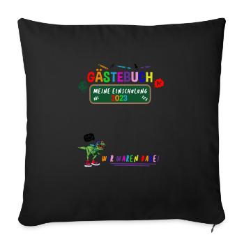 Guestbook My Enrolment Guest List Pupils - Sofa pillow with filling 45cm x 45cm - black - Front