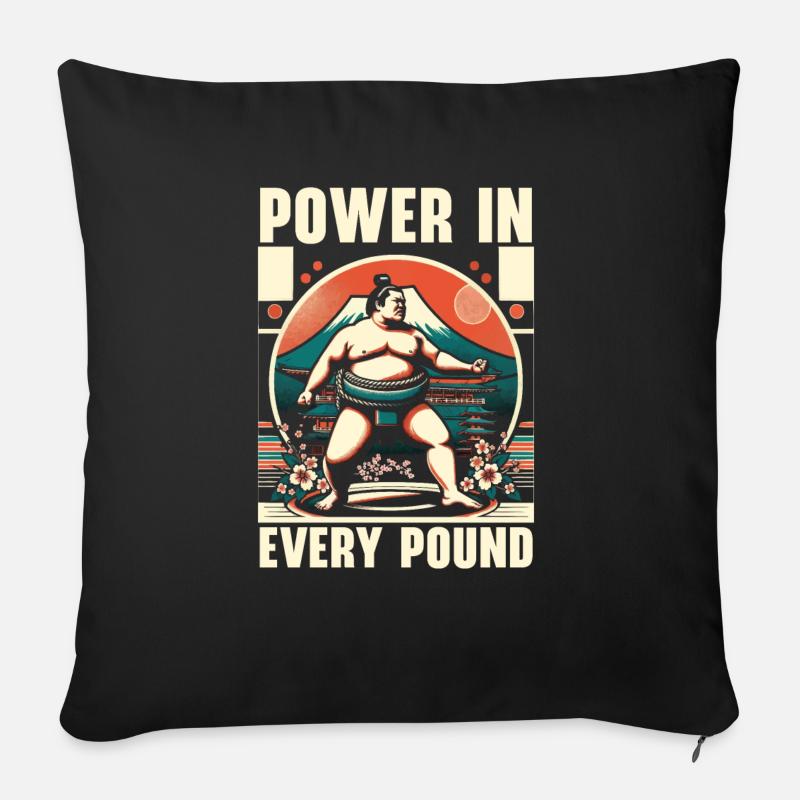 Sumo-Ringer Japanisches Ringen Sumo-Ringen - Sofakissen mit Füllung 45 x 45 cm - Schwarz