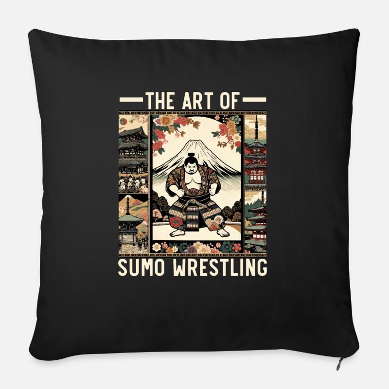 Sumo-Ringer Japanisches Ringen Sumo-Ringen - Sofakissen mit Füllung 45 x 45 cm - Schwarz