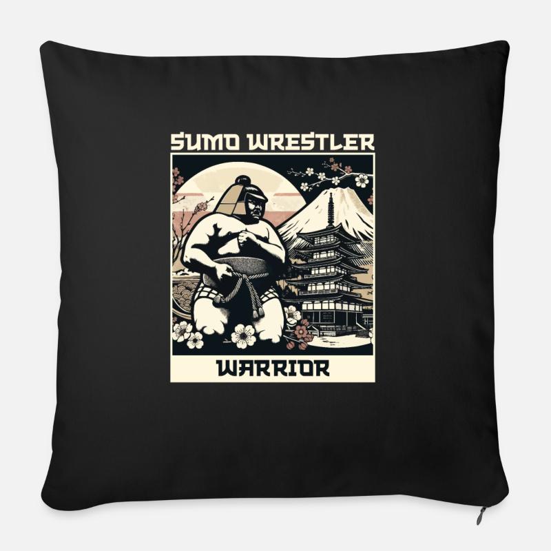 Sumo-Ringer Japanisches Ringen Sumo-Ringen - Sofakissen mit Füllung 45 x 45 cm - Schwarz