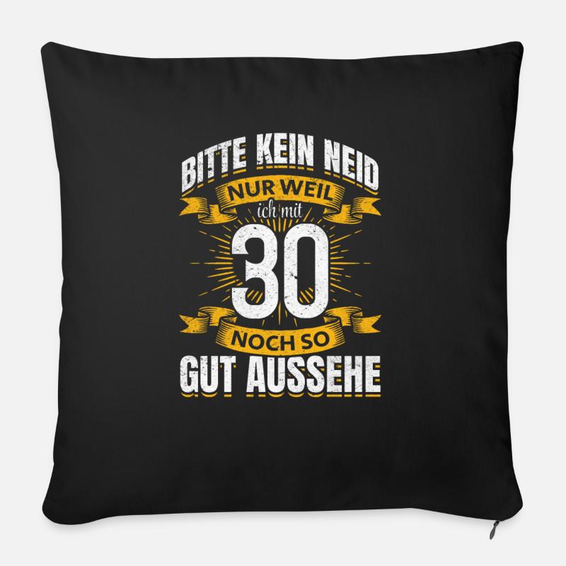 30. Geburtstag - Sofakissen mit Füllung 45 x 45 cm - Schwarz