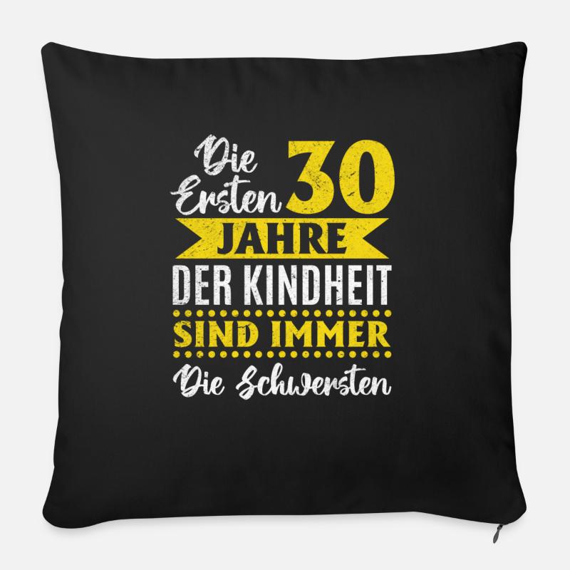 30. Geburtstag - Sofakissen mit Füllung 45 x 45 cm - Schwarz