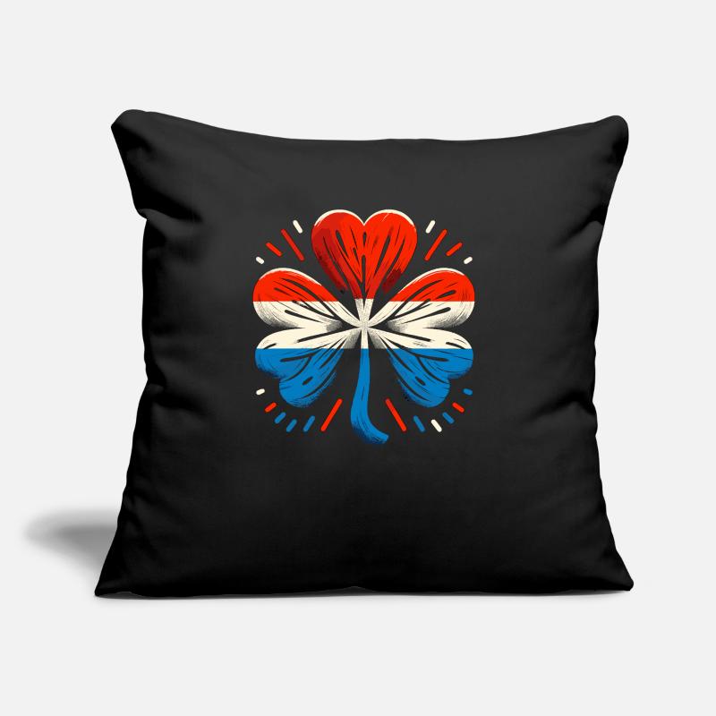 Shamrock Pays-Bas Drapeau Saint Patrick St Coussin et housse de 45 x 45 cm