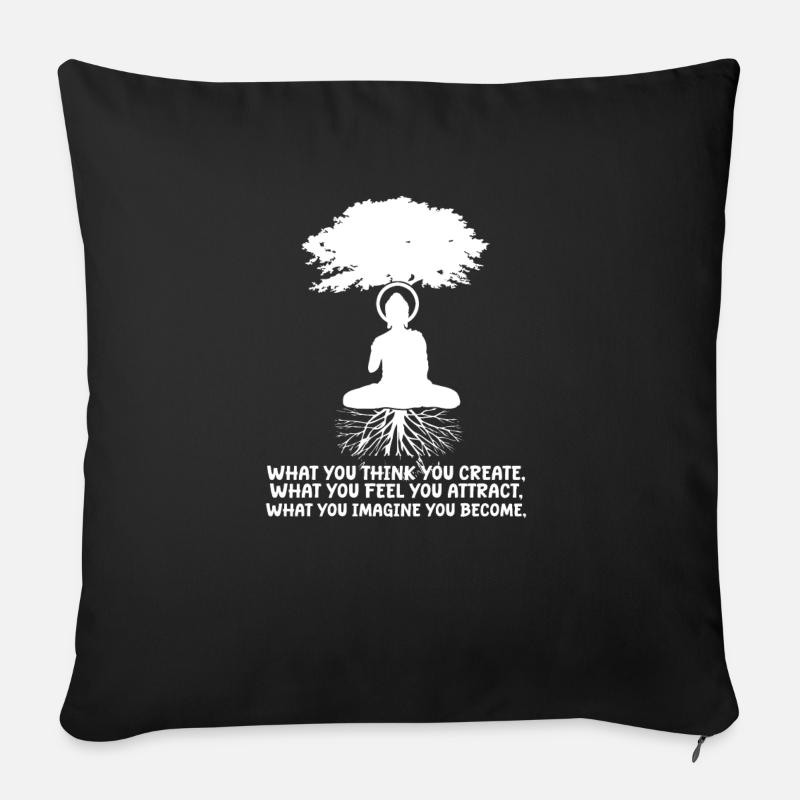 Buddha Mönch Namaste Buddhismus I Geschenk - Sofakissen mit Füllung 45 x 45 cm - Schwarz