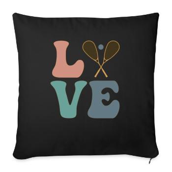 Entraîneur de joueurs de squash LOVE - Coussin et housse de 45 x 45 cm - noir - Devant