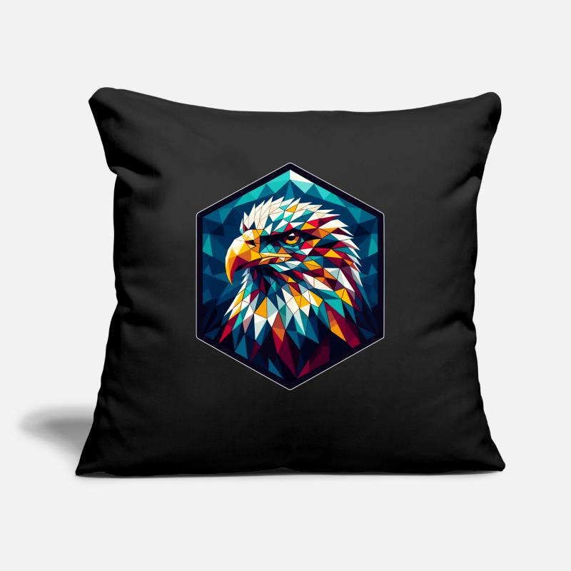 Pygargue à queue blanche dans la représentation polygonale Coussin et housse de 45 x 45 cm