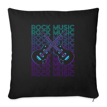Rockmusik Rock & Roll Retro - Sofakissen mit Füllung 45 x 45 cm - Schwarz - Vorne