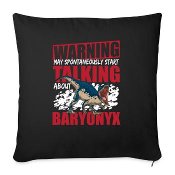 Dino Lover Prehistoric Baryonyx - Sofa pillow with filling 45cm x 45cm - black - Front