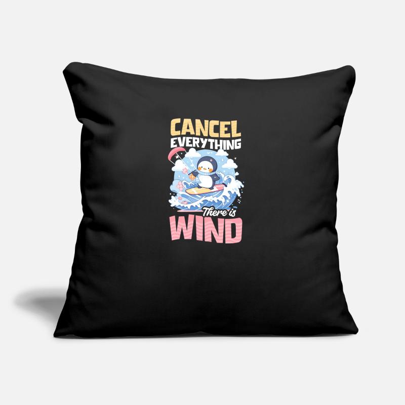 Kite Surfing Cancel Everything There Is Wind Sofa pillow with filling 45cm x 45cm