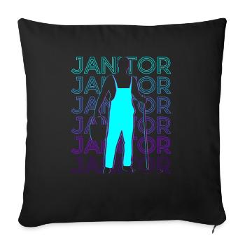 Caretaker Caretaker Cleaner Retro - Sofa pillow with filling 45cm x 45cm - black - Front