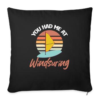 Tu m’as fait faire de la planche à voile drôle - Coussin et housse de 45 x 45 cm - noir - Devant