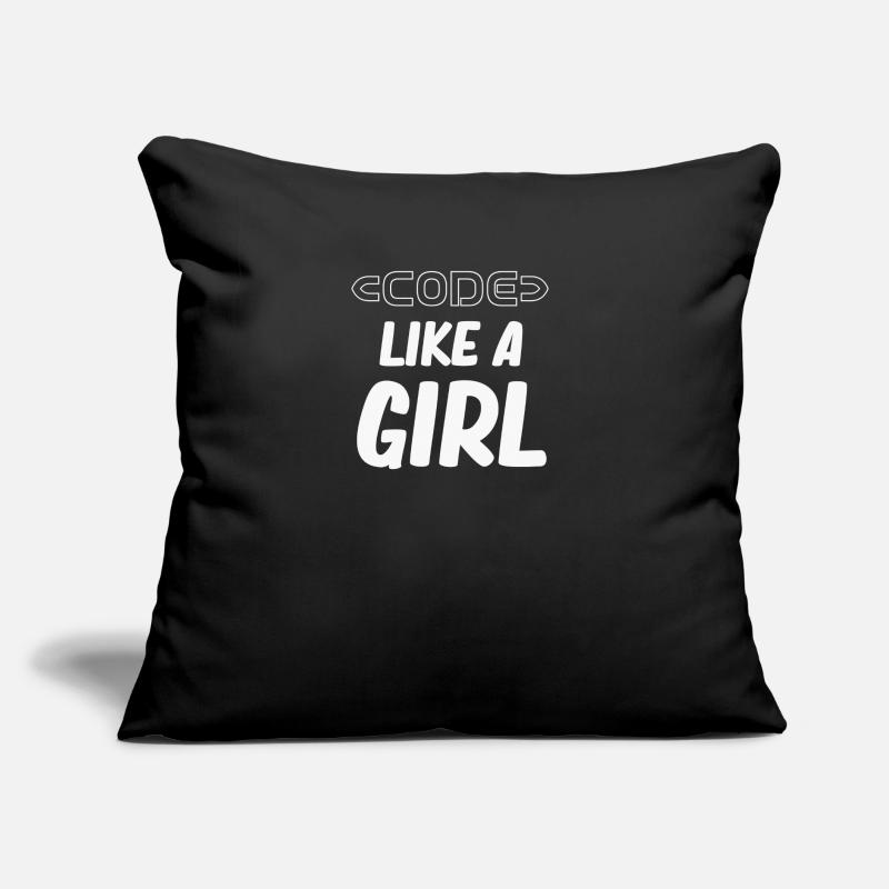 Coder comme une fille programmeuse fille ordinateur Coussin et housse de 45 x 45 cm