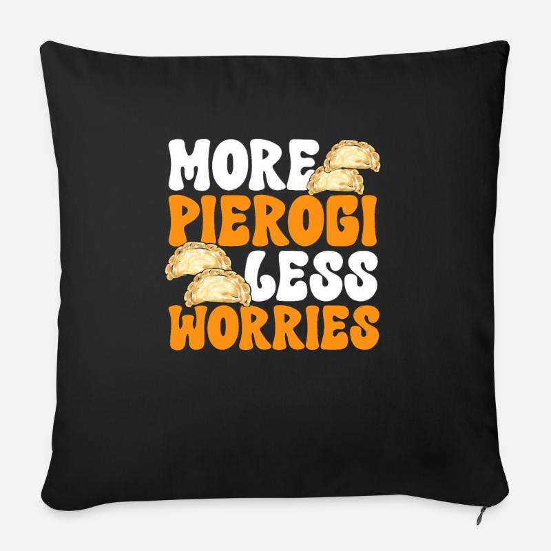 Polnisches Essen Pierogi - Sofakissen mit Füllung 45 x 45 cm - Schwarz