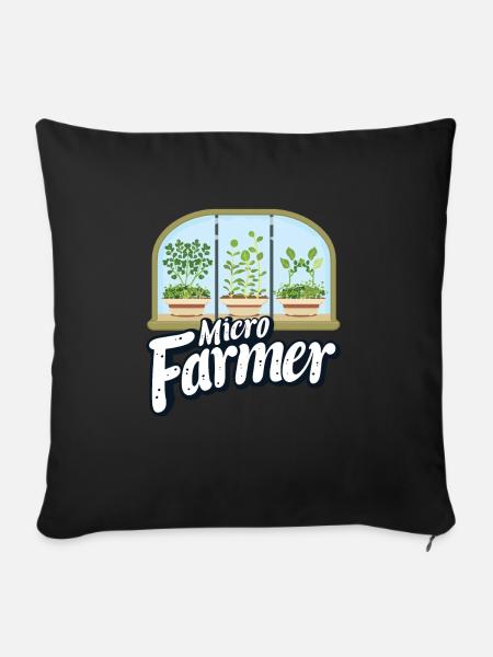 Microgreen Agriculture Gartenarbeit - Sofakissen mit Füllung 45 x 45 cm - Schwarz