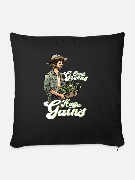Microgreen Agriculture Gartenarbeit - Sofakissen mit Füllung 45 x 45 cm - Schwarz