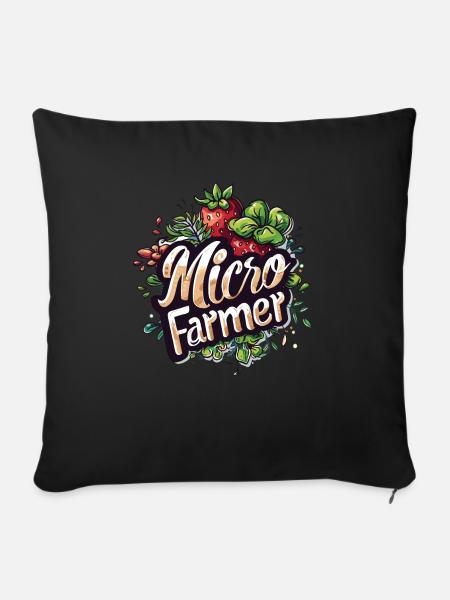 Microgreen Agriculture Gartenarbeit - Sofakissen mit Füllung 45 x 45 cm - Schwarz