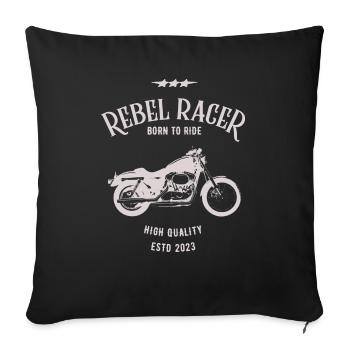 REBEL RIDER - Coussin et housse de 45 x 45 cm - noir - Devant