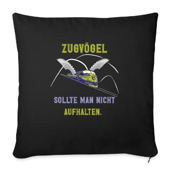 Oiseaux migrateurs, voyages, vacances toujours en mouvement - Coussin et housse de 45 x 45 cm - noir - Devant