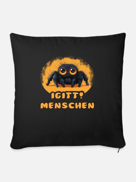 Lustige Igitt ! Menschen Spinne - Sofakissen mit Füllung 45 x 45 cm - Schwarz