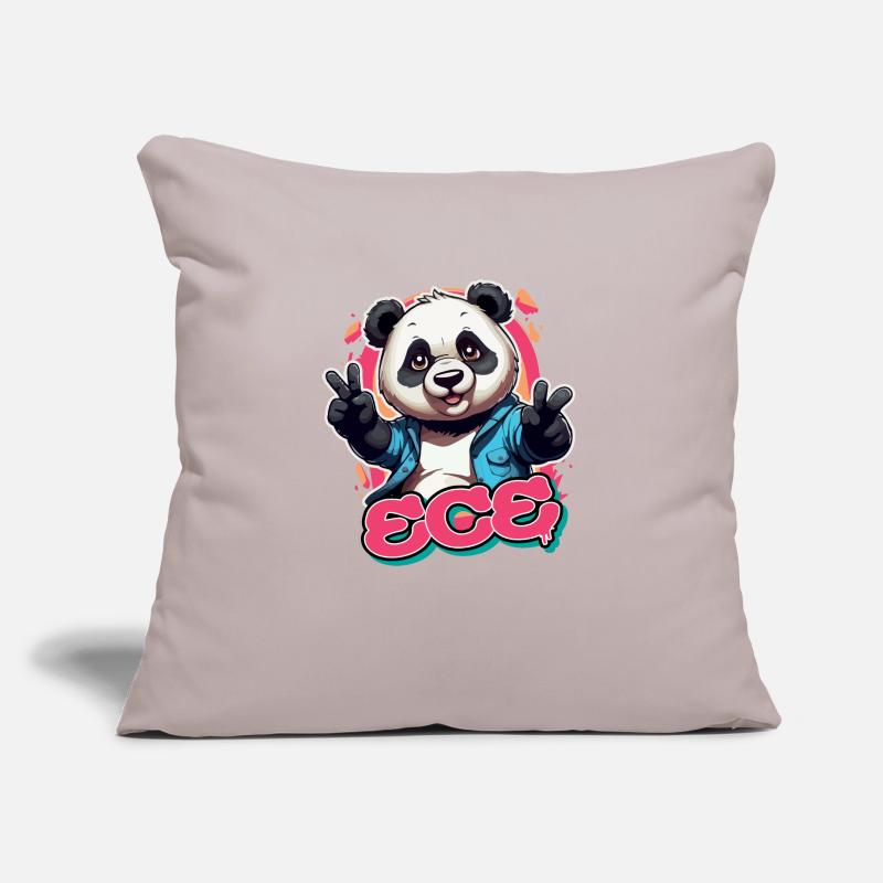 ECE - Schöner Mädchen Name mit coolem Panda Sofakissen mit Füllung 45 x 45 cm