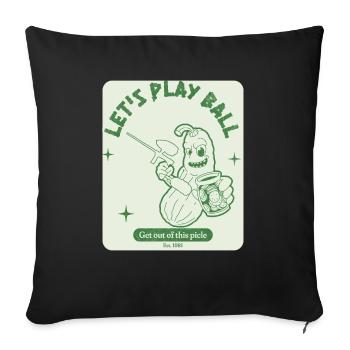 Let's play ball. a picle playing painntball - Sofa pillow with filling 45cm x 45cm - black - Front