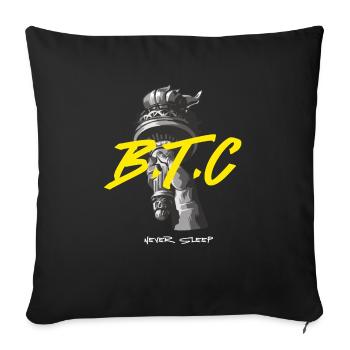 Bitcoin Never Sleeps Bitcoin Btc Crypto Currency - Sofa pillow with filling 45cm x 45cm - black - Front