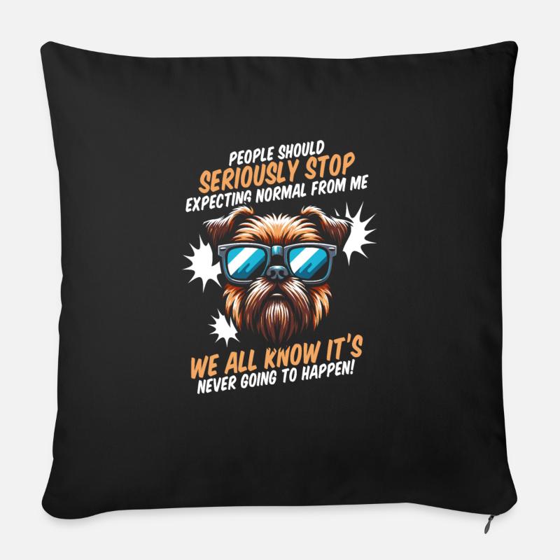 Brussels Griffon - Sofa pillow with filling 45cm x 45cm - black