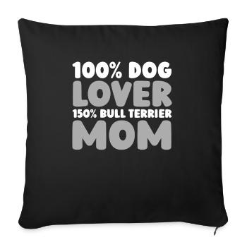 Bull Terrier - Sofa pillow with filling 45cm x 45cm - black - Front
