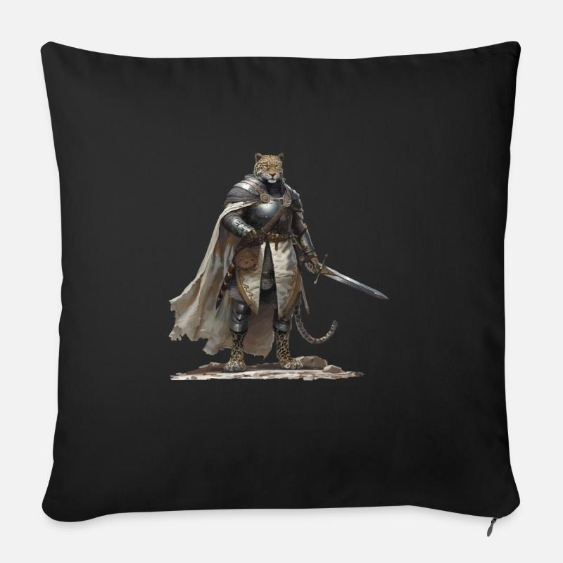 Jaguar Ritter Mittelalter - Sofakissen mit Füllung 45 x 45 cm - Schwarz