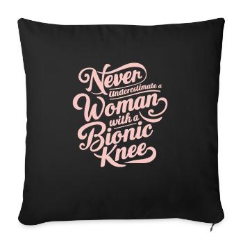 Bionic Knee Replacement Chirurgie Gelenk für Frauen - Sofakissen mit Füllung 45 x 45 cm - Schwarz - Vorne