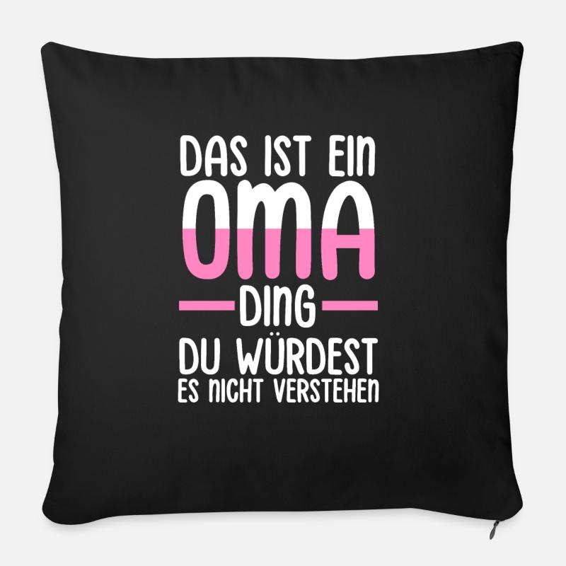 Oma Familie Großmutter Geschenk - Sofakissen mit Füllung 45 x 45 cm - Schwarz