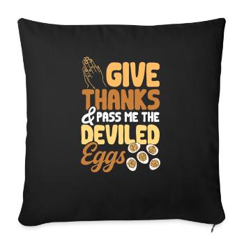 Gefüllte Eier Deviled Eggs - Sofakissen mit Füllung 45 x 45 cm - Schwarz - Vorne
