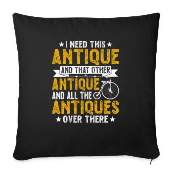 Lustiger Antiker Antique Car Antiquing Collector - Sofakissen mit Füllung 45 x 45 cm - Schwarz - Vorne