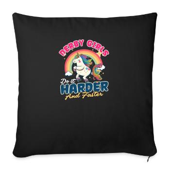 Roller Derby : faites-le plus fort et plus vite - Coussin et housse de 45 x 45 cm - noir - Devant
