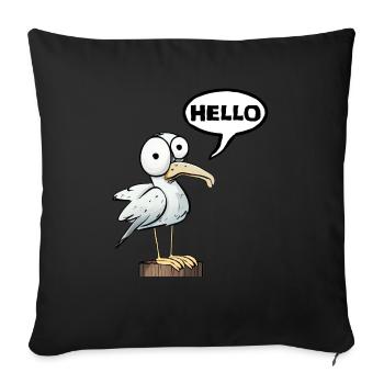 Salut bonjour - Coussin et housse de 45 x 45 cm - noir - Devant