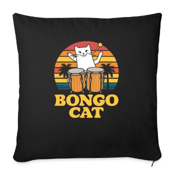 Cadeau Bongo Music - Coussin et housse de 45 x 45 cm - noir - Devant