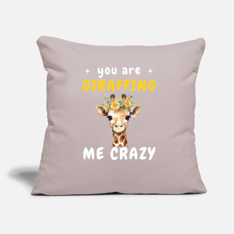 Giraffe Du Giraffing Mich VERRÜCKT Sofakissen mit Füllung 45 x 45 cm
