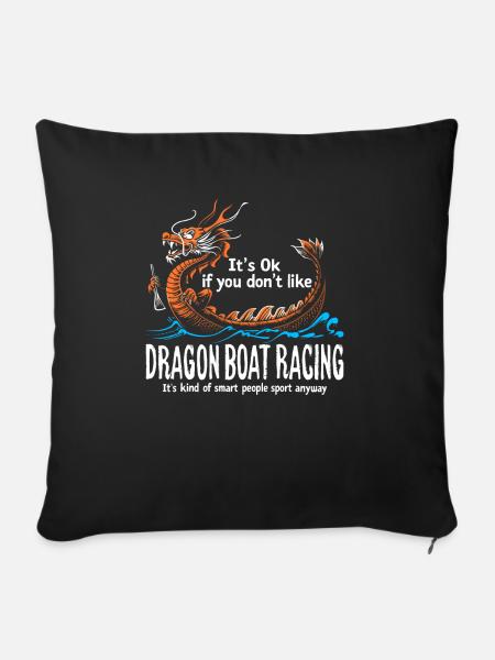 Lustiges Drachenboot-paddel - Sofakissen mit Füllung 45 x 45 cm - Schwarz