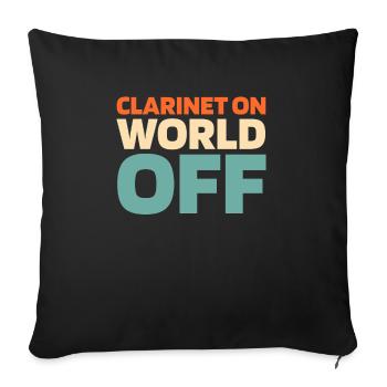 Klarinette Klarinettiste Clarinette On World Off - Coussin et housse de 45 x 45 cm - noir - Devant