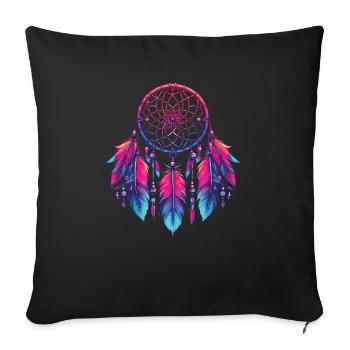 Amerikanische Ureinwohner Indigener Traumfänger - Sofakissen mit Füllung 45 x 45 cm - Schwarz - Vorne
