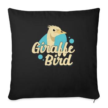 Funny Ostrich Lover Giraffe Bird Illustration for - Sofa pillow with filling 45cm x 45cm - black - Front