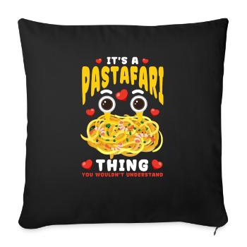 Fliegendes Spaghettimonster FSM - Sofakissen mit Füllung 45 x 45 cm - Schwarz - Vorne
