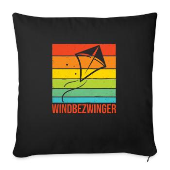 Flugdrache Drachenflug Outdoor Spaß - Sofakissen mit Füllung 45 x 45 cm - Schwarz - Vorne