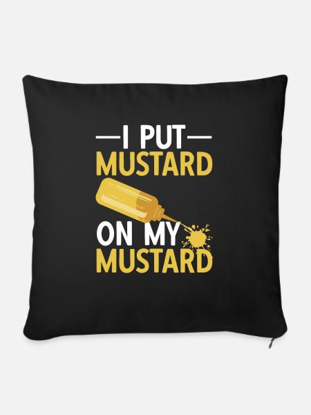 Senf Mustard - Sofakissen mit Füllung 45 x 45 cm - Schwarz