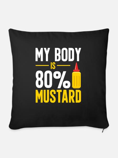 Senf Mustard - Sofakissen mit Füllung 45 x 45 cm - Schwarz