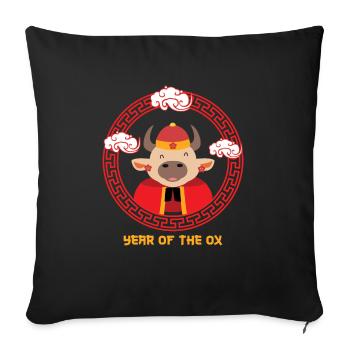 Year Of The Ox Cute Chinese Kawaii Chinese Year - Sofa pillow with filling 45cm x 45cm - black - Front