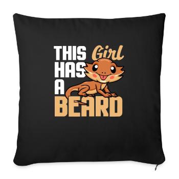 Funny Bearded Dragon Beardie - Sofa pillow with filling 45cm x 45cm - black - Front
