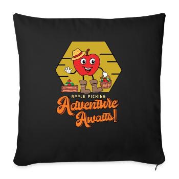 L’aventure de la cueillette de pommes attend le cueilleur de beurre de pomme - Coussin et housse de 45 x 45 cm - noir - Devant